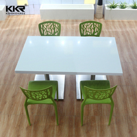 Table et chaise de restaurant, 4 places, en pierre artificielle, pour restauration rapide