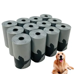 Durable a prueba de fugas personalizado impreso recarga rollos bolsa de basura para mascotas Biodegradable perro bolsas titular