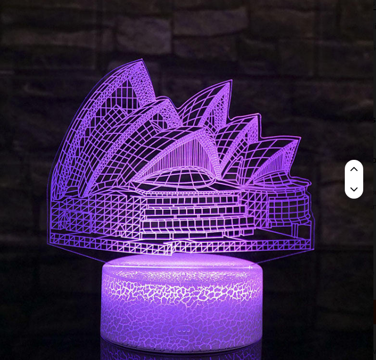 Luz nocturna 3D personalizable, Material ABS creativo transfronterizo, 7 colores cálidos, Control táctil inteligente, efecto agrietado, regalo