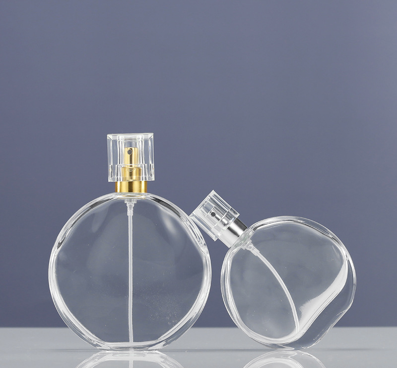 100ml透明六角形型香水ガラスボトルポンプスプレー付きユニークな