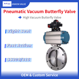 Valvola a <span class=keywords><strong>Farfalla</strong></span> Pneumatica ad Alto Vuoto GIQ, in Acciaio Inox 316L, per Chiusura a Contropressione e Pressione Negativa in Unità Raffreddate ad Aria e Essiccatori - Product Image 2