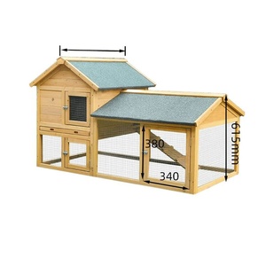 Caseta para <span class=keywords><strong>Mascotas</strong></span> de Madera Maciza Resistente a la Intemperie, con Bandeja Extraíble Fácil de Limpiar, Personalizable, Grande, para Pollos, Conejos, etc. - Product Image 6