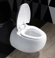 Salle de bain moderne articles sanitaires WC mural rond en céramique œuf toilette suspendue au mur