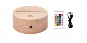 Base per Lampada LED in ABS <span class=keywords><strong>Bianco</strong></span> e Nero da 3,75 Pollici con Telecomando a 16 Colori, Cavo USB, Luce Notturna 3D per Acrilico e Resina - Product Image 6