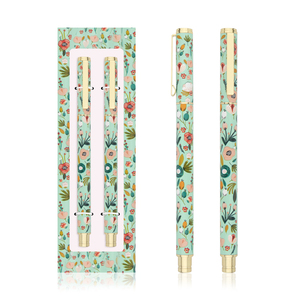 Ensemble de stylos à motif de fleurs personnalisées Emballage de logo à 360 degrés Impression par transfert de chaleur Largeur d'écriture de 0.7mm Boîte personnalisée incluse - Product Image 1