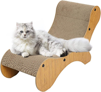 Kursi Santai Kucing dari Kertas Bergelombang dengan Alas Garuk yang Dapat Diganti, Tempat Tidur Kucing untuk Kucing di Dalam Ruangan