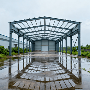 Edificios industriales de estructura de acero prefabricada de rejilla de gran envergadura de alta resistencia de Instalación rápida para corte de soldadura de taller de almacén - Product Image 1