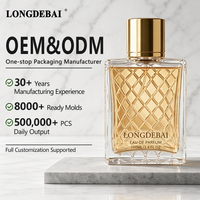 Flacon de parfum en verre transparent OEM&ODM 50ml 100ml, flacon de parfum carré vide avec bouchons pour cosmétiques