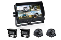Système d'écran partagé LCD VD 9 pouces AHD Quad Monitor 2-4 canaux avec câble, enregistrement 1080P, aide au recul pour voiture et camion