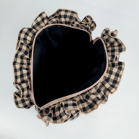 Sac à Maquillaje Multifonctionnel Ruffle Selvage Portable Carré Coton Clutch Ouatiné Fluffy Logo Personnalisé