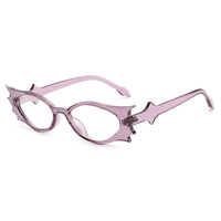 Twooo T1633 Nouveauté Lunettes de soleil anti-lumière bleue œil de chat en forme de chauve-souris style hip-hop pour soirée