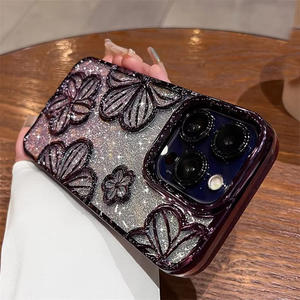 Funda DE PROTECCIÓN DE TPU suave electrochapada 3D 2 en 1 funda de teléfono móvil con flor brillante para iPhone X Xr Xs Max 6/7/8 Plus G 7/<span class=keywords><strong>8G</strong></span> - Product Image 5