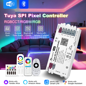 Controlador de Píxeles SPI Tuya GLEDOPTO, Iluminación Dinámica RGBW RGB, Sincronización con Música, Control por WiFi y ZigBee, App Smart Life, Compatible con <span class=keywords><strong>Google</strong></span> Assistant - Product Image 1