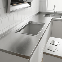 Plan de travail commercial sur mesure en acier inoxydable 304 de qualité alimentaire pour cuisine, îlot, comptoir, table de restaurant et hôtel