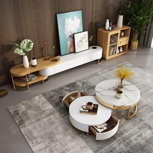 <span class=keywords><strong>Sala</strong></span> de estar moderna NOVA, 2 uds., mesas redondas de café <span class=keywords><strong>para</strong></span> té, juego de madera, <span class=keywords><strong>mesa</strong></span> <span class=keywords><strong>Central</strong></span> superior de mármol de lujo con cajones - Product Image 6