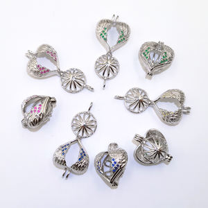 MYF Jaulas de perlas Plata 925 Medallón celta últimas mujeres colgante collar kit conjunto deseo perla jaulas plata 925 medallón celta - Product Image 2