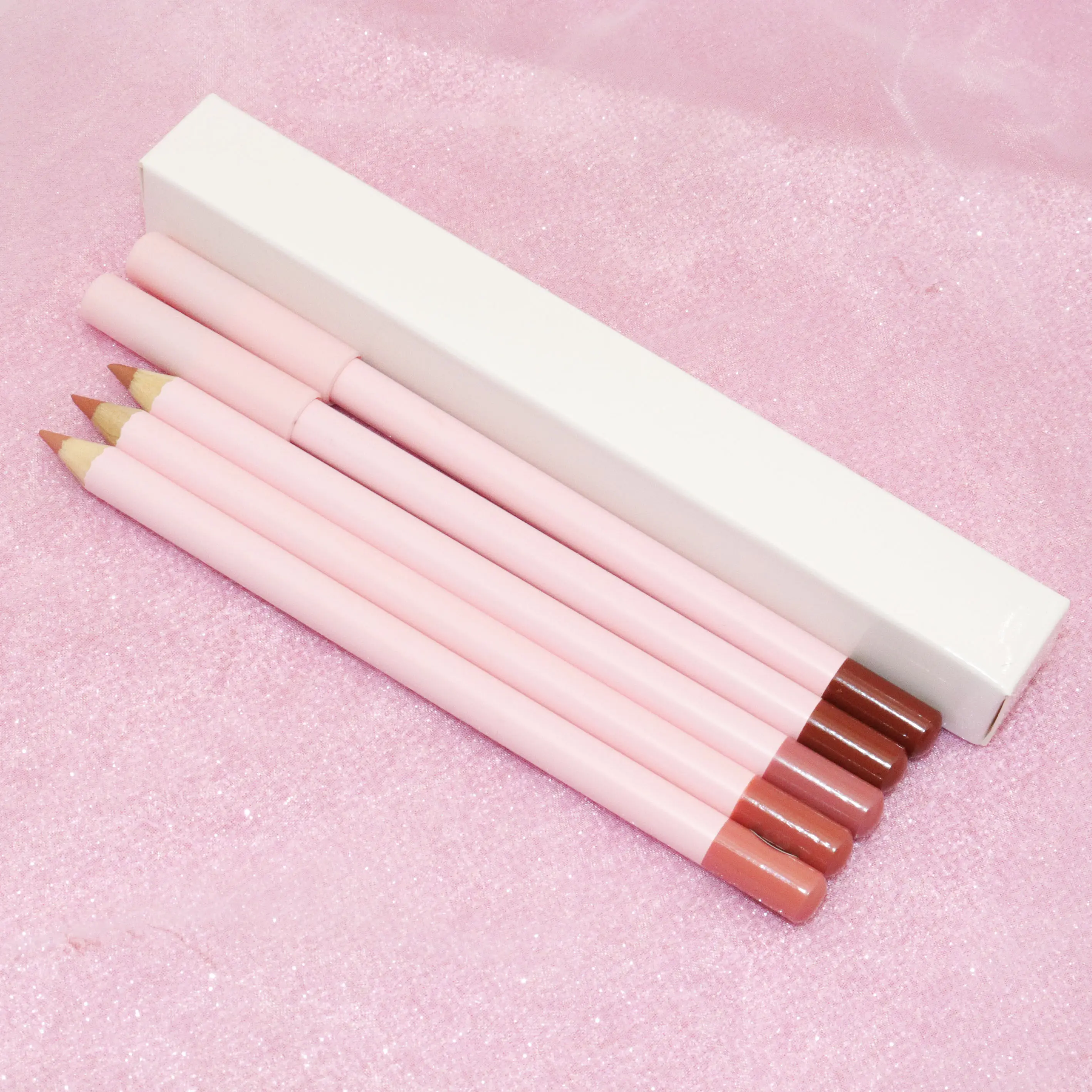Crayon à lèvres rose avec Logo personnalisé, couleur marron, OEM, quantité minimale de commande, étanche
