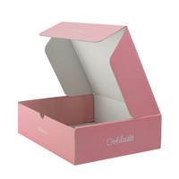Vente en gros Boîte d'expédition cosmétique Meckup personnalisée recyclable Boîte postale cadeau d'emballage en papier kraft avec abonnement pour perruque rose avec logo