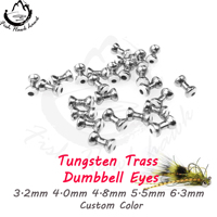 Großhandel mehrfarbig 3,2mm 4,0mm 4,8mm 5,5mm 6,3mm Hantel augen aus Wolfram und Messing für Fliegen binde material