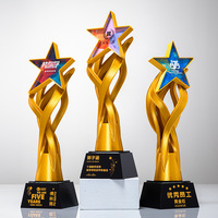 Récompense de réunion annuelle en forme d'étoile créative personnalisée Nouveau design Trophées commémoratifs honoraires de couleur cristal Artisanat en cristal unique