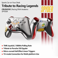 Manette de jeu sans fil PB Motorsport Heritage Pro Controller Classic Racing Curves Sculpted TMR Hall Effect Joystick avec bouton Turbo