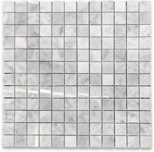 Azulejo de mosaico con forma cuadrada para baño y cocina, azulejo de mármol blanco de Carrara para ducha contra salpicaduras de suelo y pared, <span class=keywords><strong>1x1</strong></span> - Product Image 3