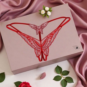 Sexy Women's Butterfly Sequin Embroidered Thong Open Crotch <b>Crotchless</b> <b>Panties</b> Transparent Lingerie - Product Image 1