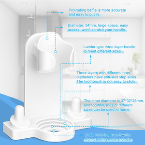 Soporte <span class=keywords><strong>para</strong></span> Cepillos de Dientes Más Vendido, Soporte <span class=keywords><strong>para</strong></span> Cepillos de Dientes Autoadhesivo Montado en la Pared, Organizador de Baño <span class=keywords><strong>para</strong></span> Oral B IO - Product Image 3