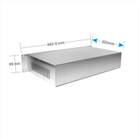 Boîtier de projet électronique d'amplificateur en aluminium sablé personnalisé OEM boîtier de serveur 19 pouces 2U monté en rack