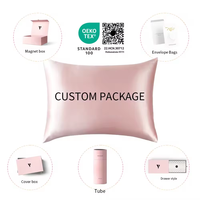 Taie d'oreiller en soie pure 100% 22 Momme avec fermeture éclair invisible, logo et emballage personnalisés, housse d'oreiller en soie de qualité 6A avec certification OEKO-TEX