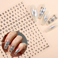 Autocollant autocollant de décoration d'ongles en feuille d'argent 3D pour salon de manucure, autocollant acrylique en gel auto-adhésif de style quotidien en plastique
