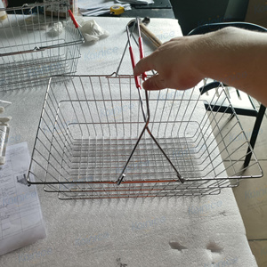 Kainan mạ điện thép dược hàng tạp hóa mua sắm dây lưới giỏ lưới lưới 2-xử lý bền giỏ cầm tay cho siêu thị - Product Image 4