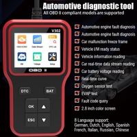 Escáner OBD2 Portátil V302, Lector de Códigos OBDII EOBD, Herramienta de Diagnóstico de Fallas del Motor para Vehículos de Gasolina de 1996 en Adelante