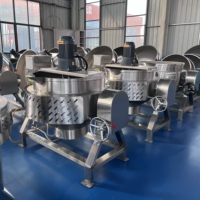 Industriële mengketel met mantel, SUS304 roestvrij staal, stoom/gas/elektrisch optioneel, voor de productielijn van fruitjam en tomatensaus