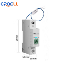 Compteur d'énergie intelligent sans fil Crocll WIFI MCB (Tuya) avec minuterie, contrôle à distance, montage sur rail PA66, 6-63A
