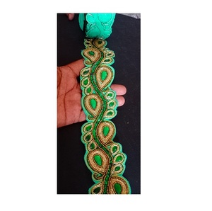 คุณภาพสูงทำด้วยมือขอบกว้างลูกปัดลูกไม้ปักขอบตกแต่งสำหรับชุดสวมใส่ในงานปาร์ตี้ที่ยอดเยี่ยมสำหรับ - Product Image 3