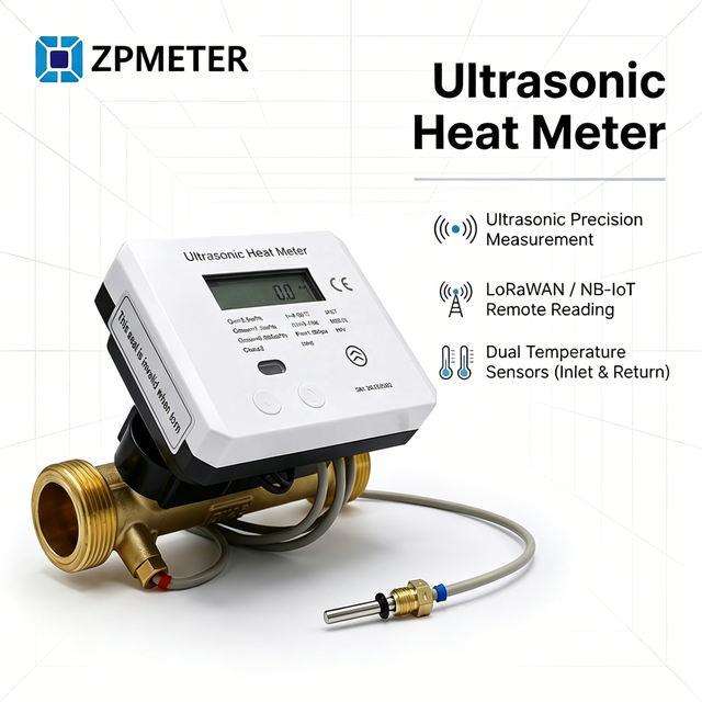 High Accuracy Smart Energy Meter M-Bus Remote Reading System Ultrasonic Heat Meter for Residential District Heating IP68