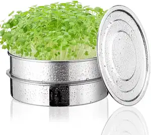 Stainless Steel Seed Sprouting Tray Sprout Growing Kit Growing Fresh Wheat Grass Organic Broccoli Sprouts Alfalfa Seeds