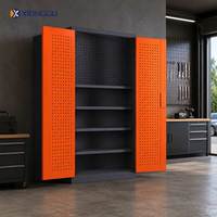 Armoire de rangement pour outils industriels avec portes perforées, étagères réglables pour atelier de réparation automobile, équipement d'entretien