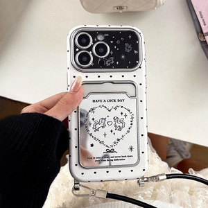 <span class=keywords><strong>Coque</strong></span> de téléphone en TPU souple anti-chute <span class=keywords><strong>avec</strong></span> porte-cartes miroir, motif animal, étoile, cœur, licorne, pour <span class=keywords><strong>iPhone</strong></span> 17 Pro Max - Product Image 1