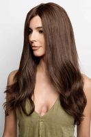Perruque Lace Front Longue Ondulée Naturelle Brune avec Raie Latérale, 100% Cheveux Humains, Idéale pour Usage Quotidien Féminin