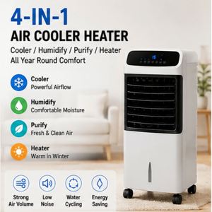 Ventilateur/Chauffage 10L 2000W avec télécommande, humidificateur, purificateur, circulation d'eau, fort débit d'air, faible bruit, efficacité énergétique UE - Product Image 1