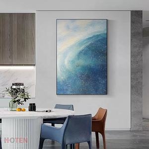 Dipinto a Olio Moderno Minimalista Paesaggio Marino Decorazione Soggiorno Quadro Grande da Terra per Sfondo - Product Image 3