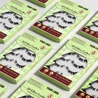 Faux cils en fibres végétales faites à la main, sans cruauté, effet œil de chat, bande transparente, doux, légers, aspect naturel, 3D, 7 paires, vente en gros