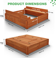 Train interactif en bois pour bac à sable avec auvent, planches DIY, pour jardin extérieur, aire de jeux pour enfants
