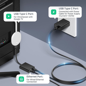 อะแดปเตอร์เครือข่ายอีเทอร์เน็ตสำหรับติดทีวีไฟไมโคร USB Type-C เพื่อ RJ45แจ็ค PCBA ยี่ห้อ4K <span class=keywords><strong>Chromecast</strong></span> <span class=keywords><strong>Google</strong></span> Home - Product Image 3