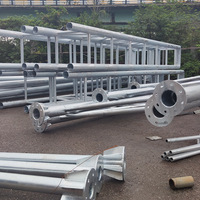 Poste de Luz Octagonal de Acero Galvanizado en Caliente de 4M, Poste de Lámpara Solar para Exteriores, Soporte de Utilidad para Carreteras de un Solo Brazo Q235