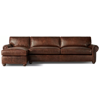 Ensemble de canapés en cuir de style européen en forme de L, personnalisable, rembourrage doux et confortable, canapé en tissu pour salon, pour hôtel