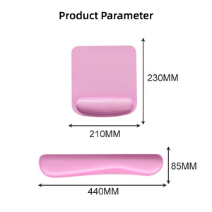 Custom Color Memory Foam Non-Slip Rubber Base Ergonomic Mouse Pad Wrist Support and Keyboard <b>Set</b> - Product Image 2