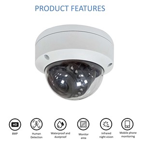 Chất lượng cao 8MP 4k PoE <span class=keywords><strong>IP</strong></span> Dome <span class=keywords><strong>Camera</strong></span> cho Home an ninh ngoài trời có dây mạng máy ảnh hồng ngoại Night Vision CCTV Hệ thống an ninh - Product Image 4